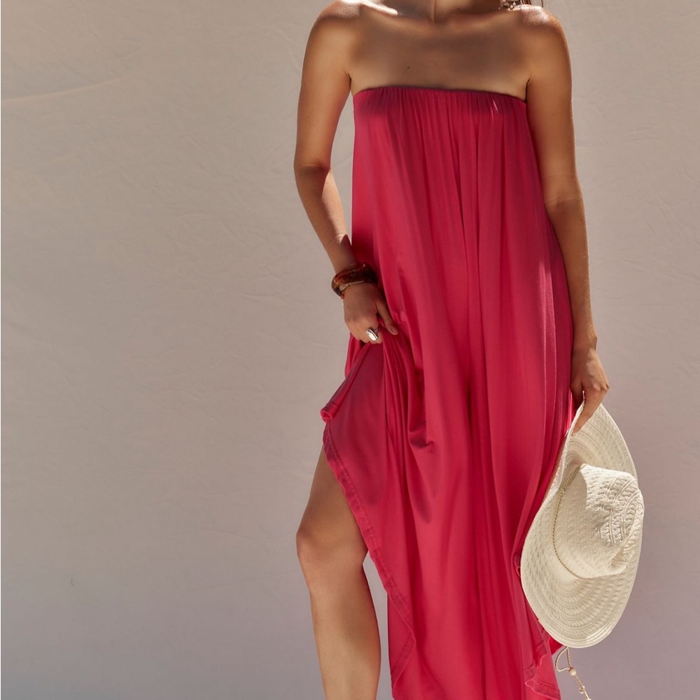 Free People Strapless Pink Cover-Up